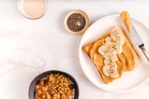 peanut butter and veggie sandwich