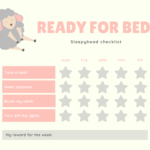Blue and Pink Bedtime Reward Chart