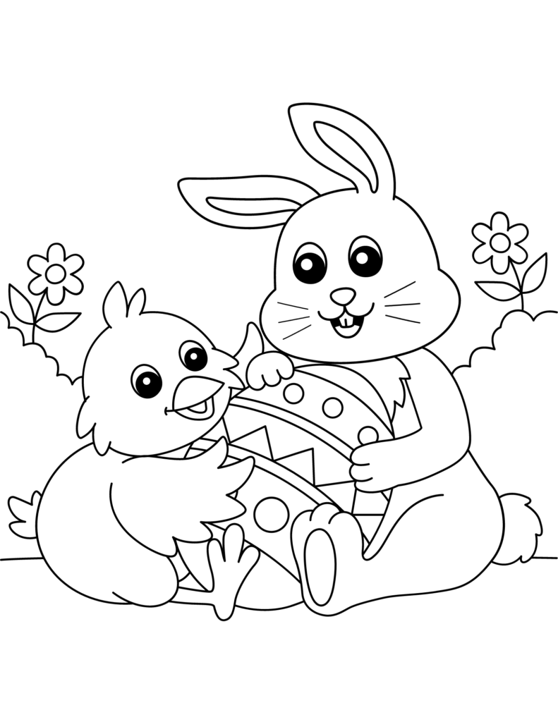 Easter Bunny Coloring Pages for Kids and Teens