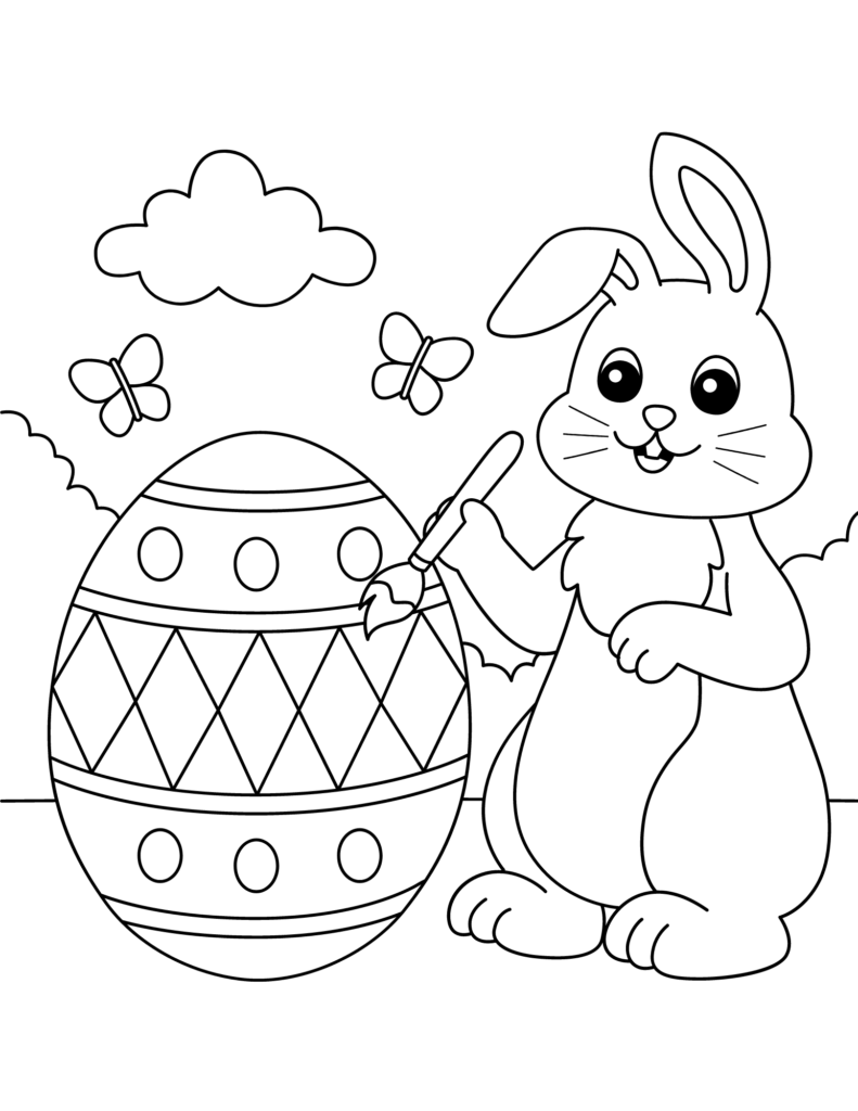 Easter Bunny Coloring Pages for Kids and Teens