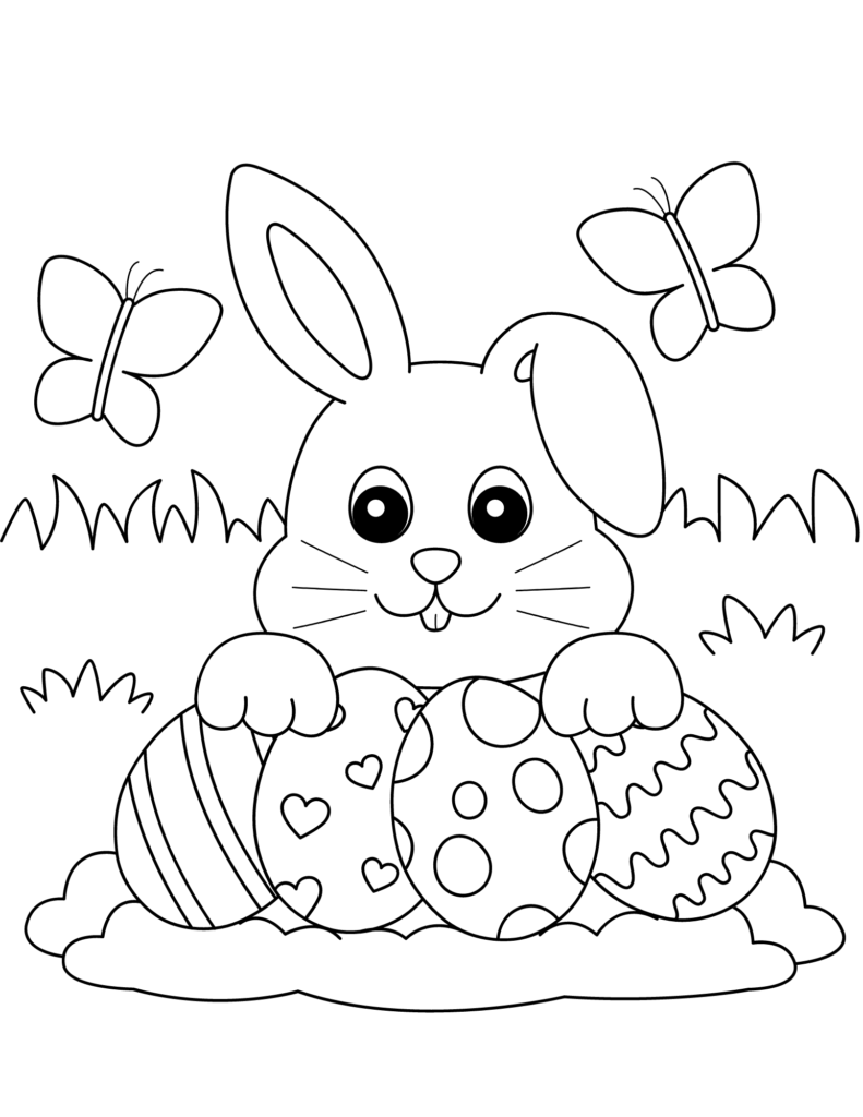 Free Easter Bunny Coloring Pages for Kids and Teens