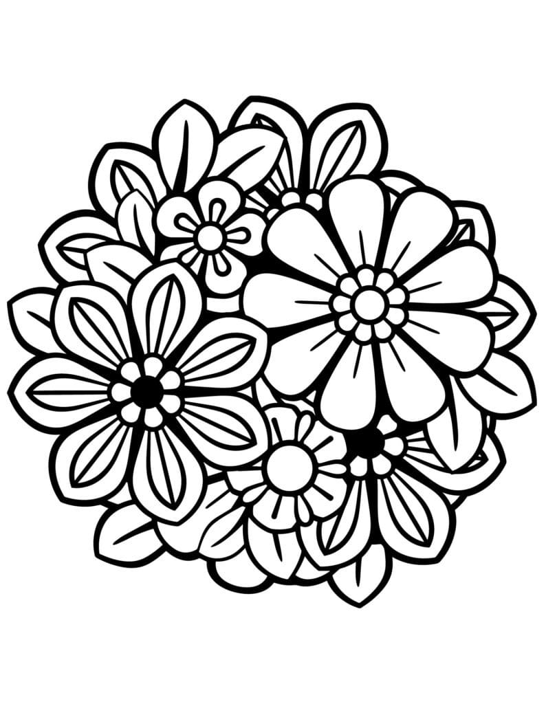 flower drawing Coloring Pages