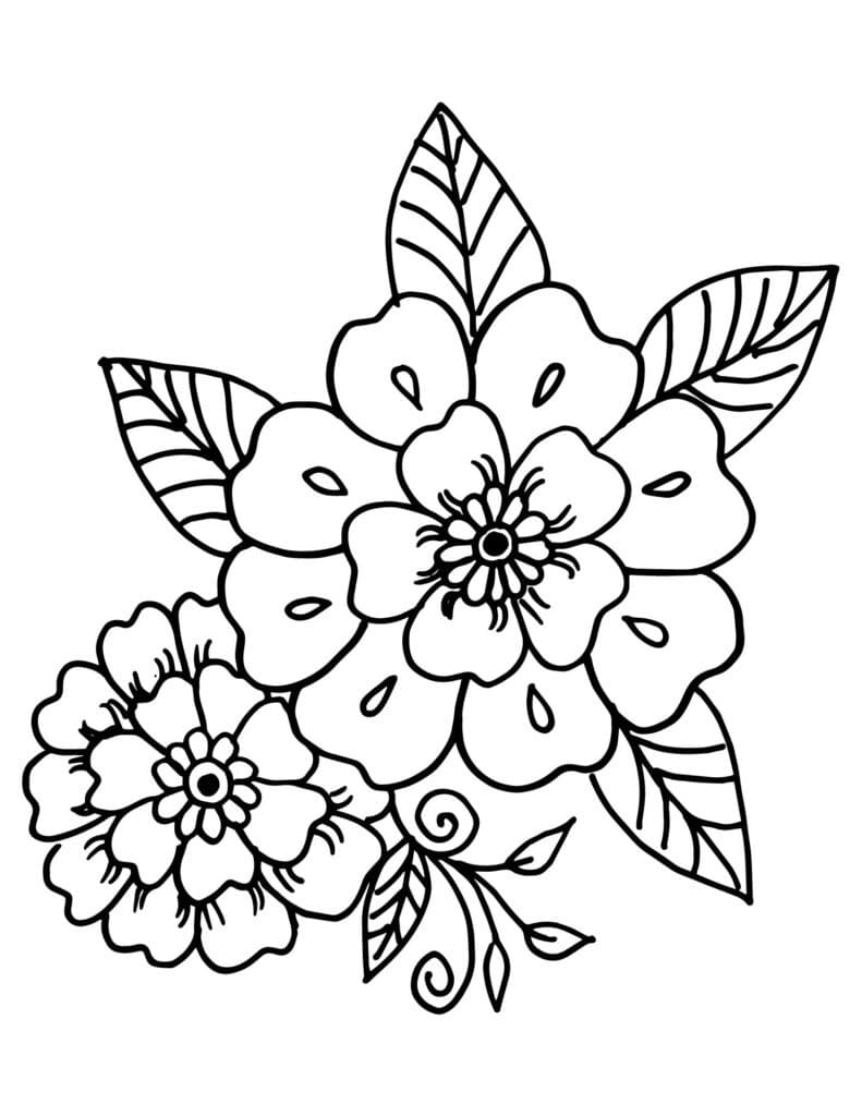 flower drawing Coloring Pages