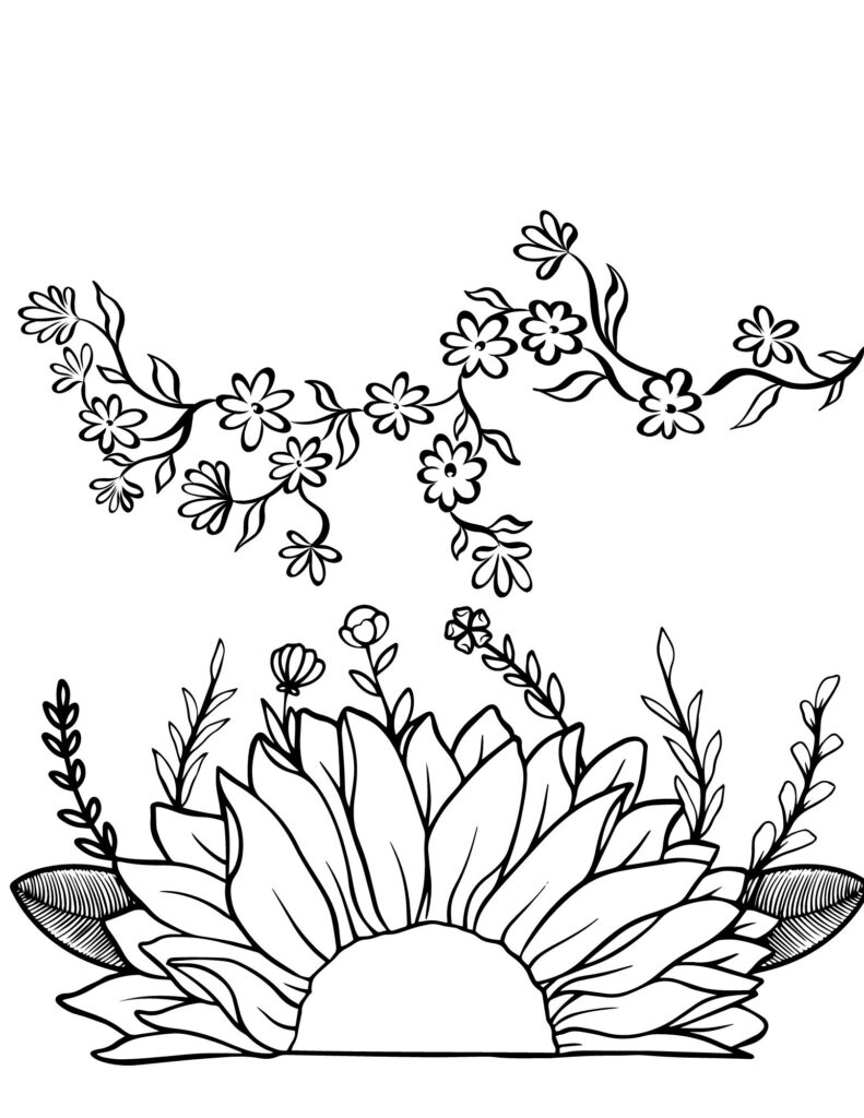 flower drawing Coloring Pages