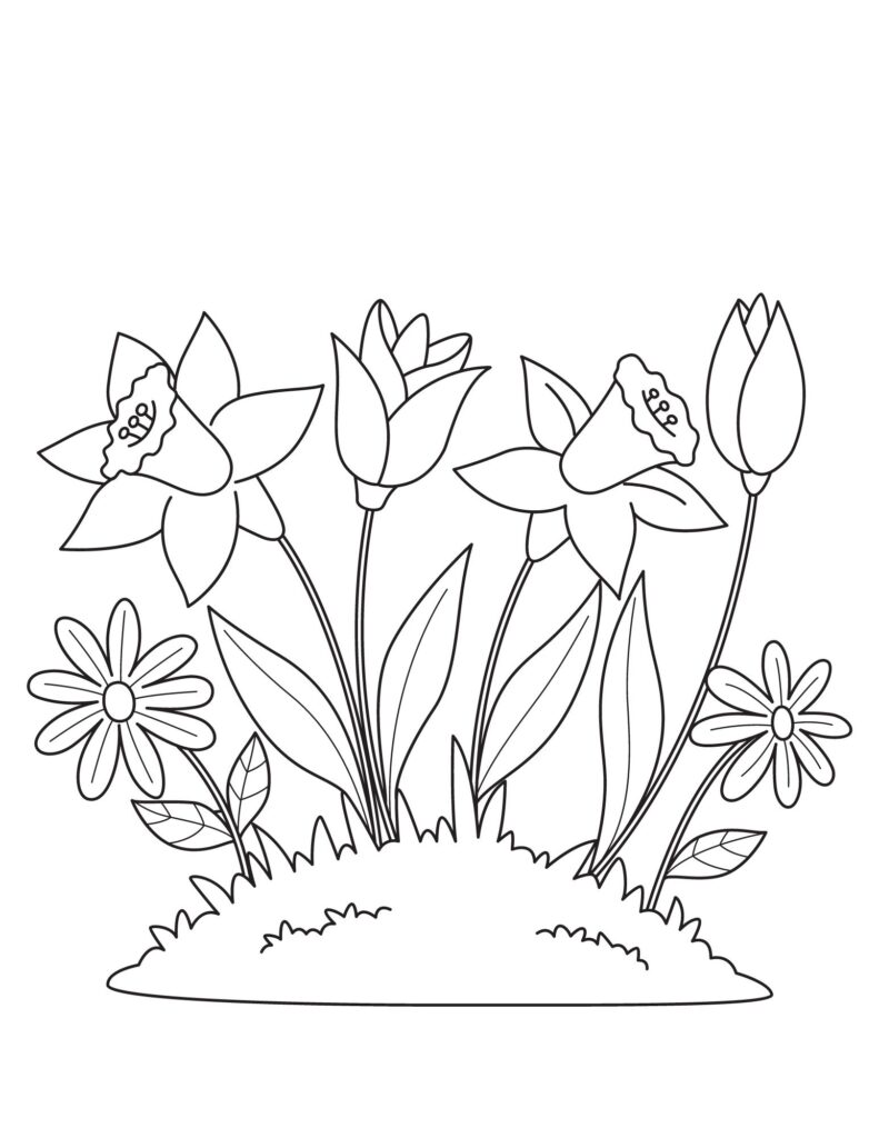 flower drawing Coloring Pages