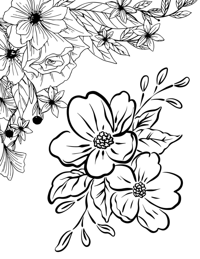 flower drawing Coloring Pages