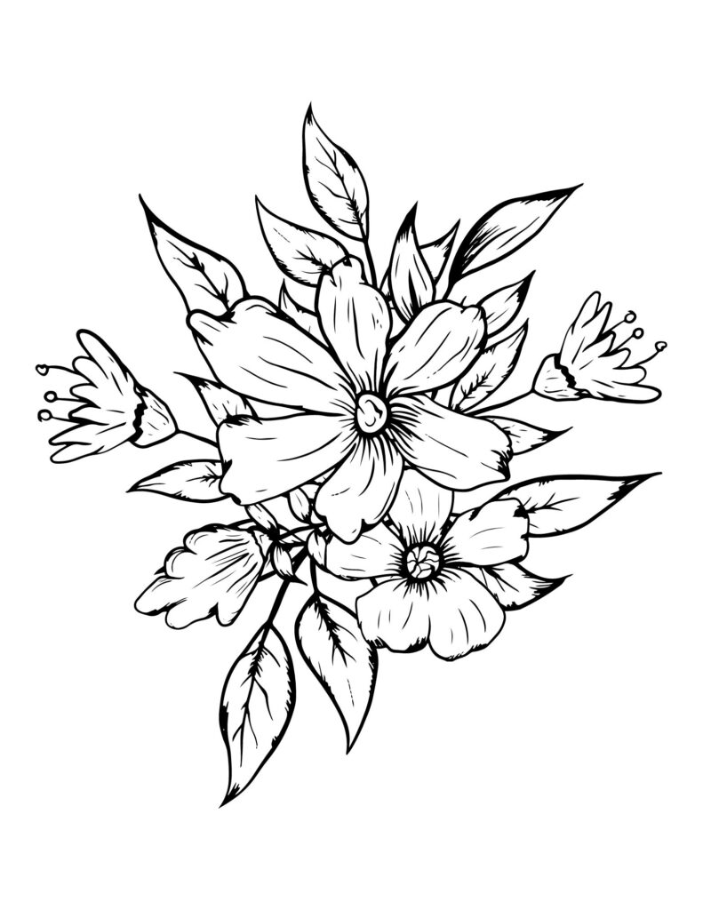 flower drawing Coloring Pages