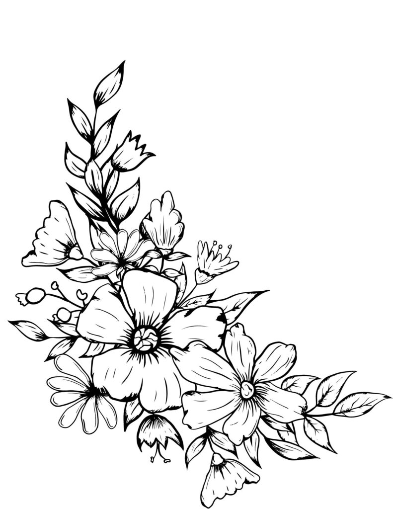 flower drawing Coloring Pages