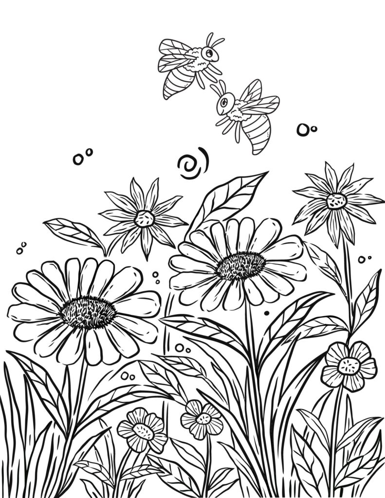 flower drawing Coloring Pages