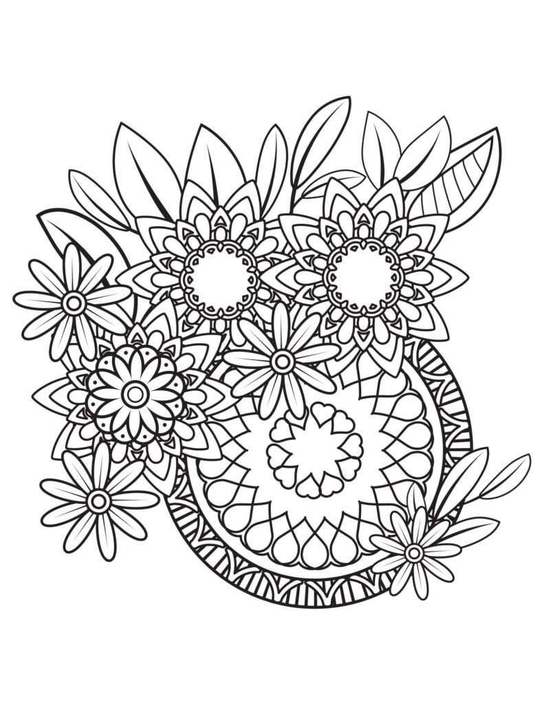 flower drawing Coloring Pages