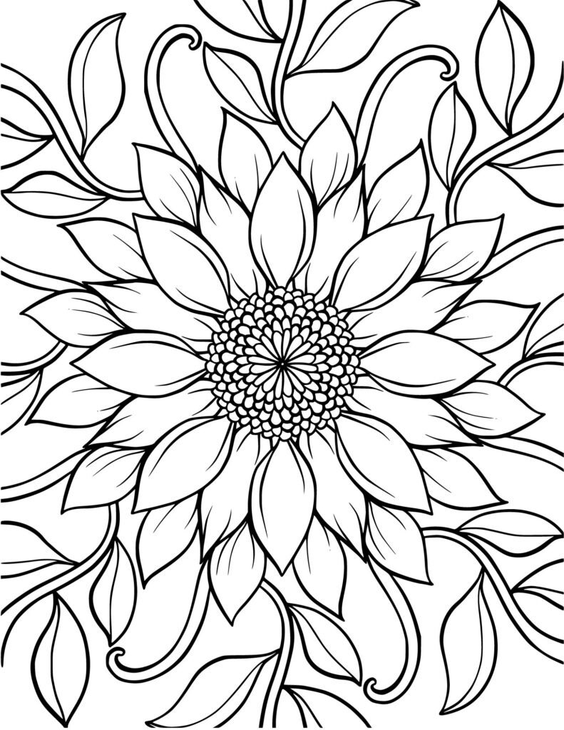 flower drawing Coloring Pages