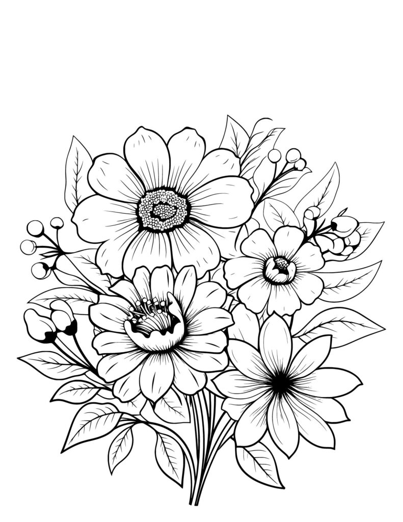 flower drawing Coloring Pages