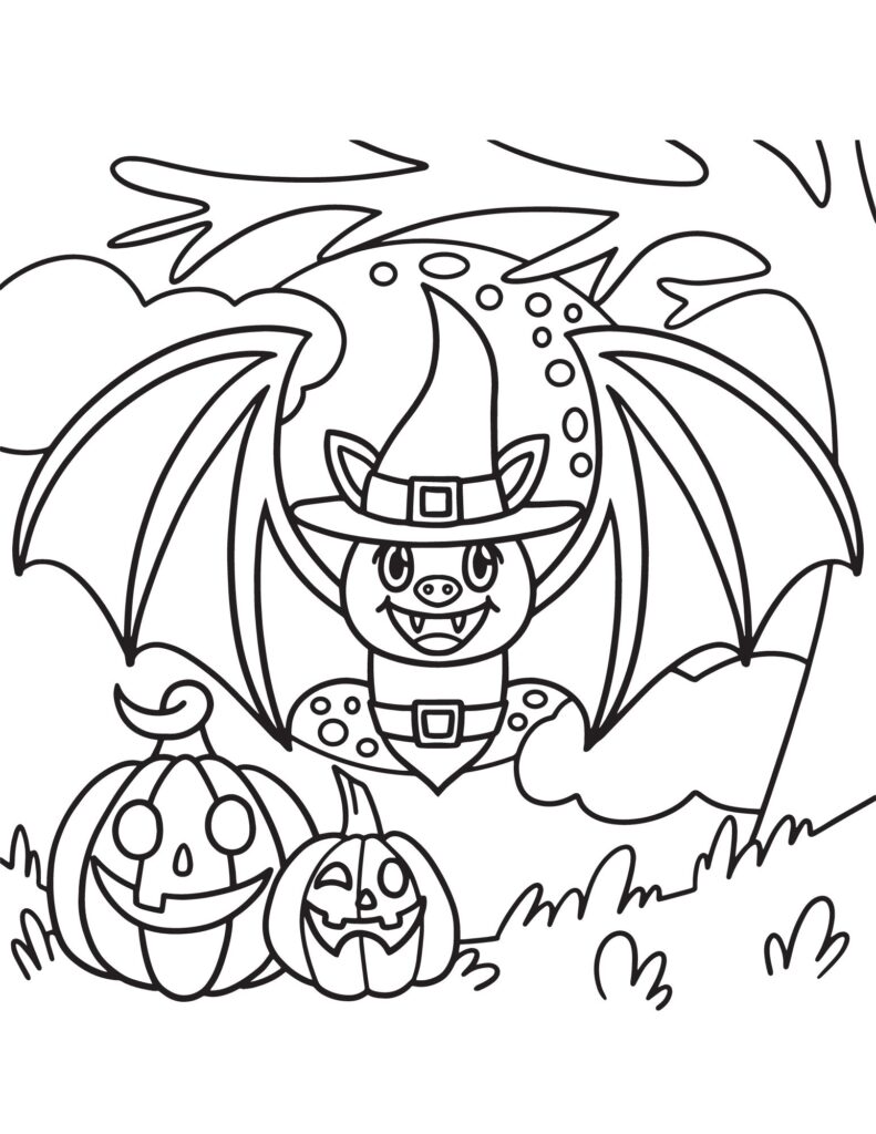 Halloween pumpkins coloring (6)