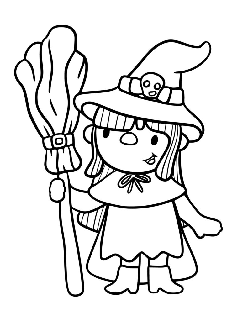 Halloween witches coloring