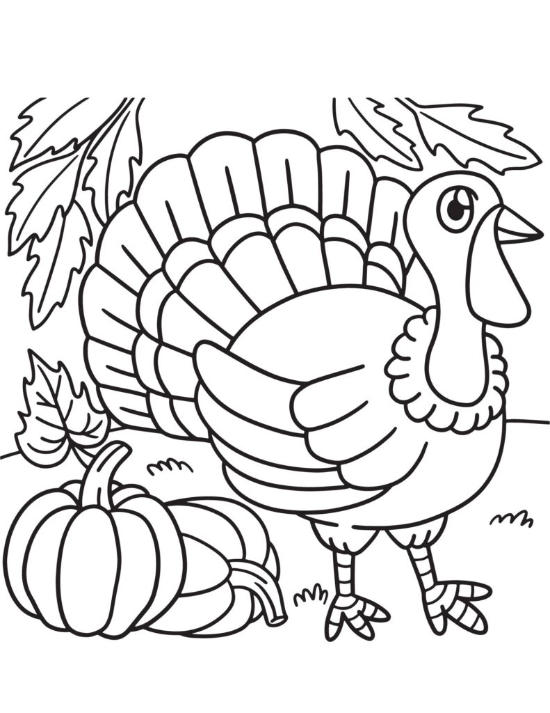 coloring page of thanksgiving turkey