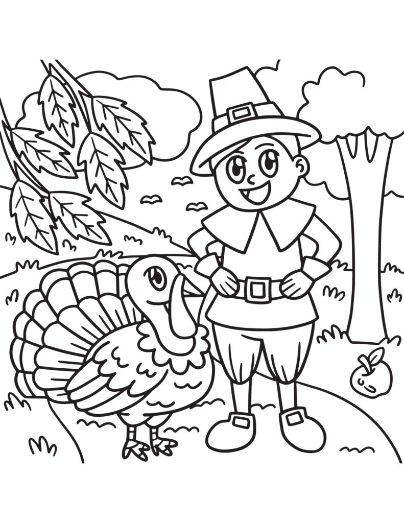 thanksgiving turkey coloring page