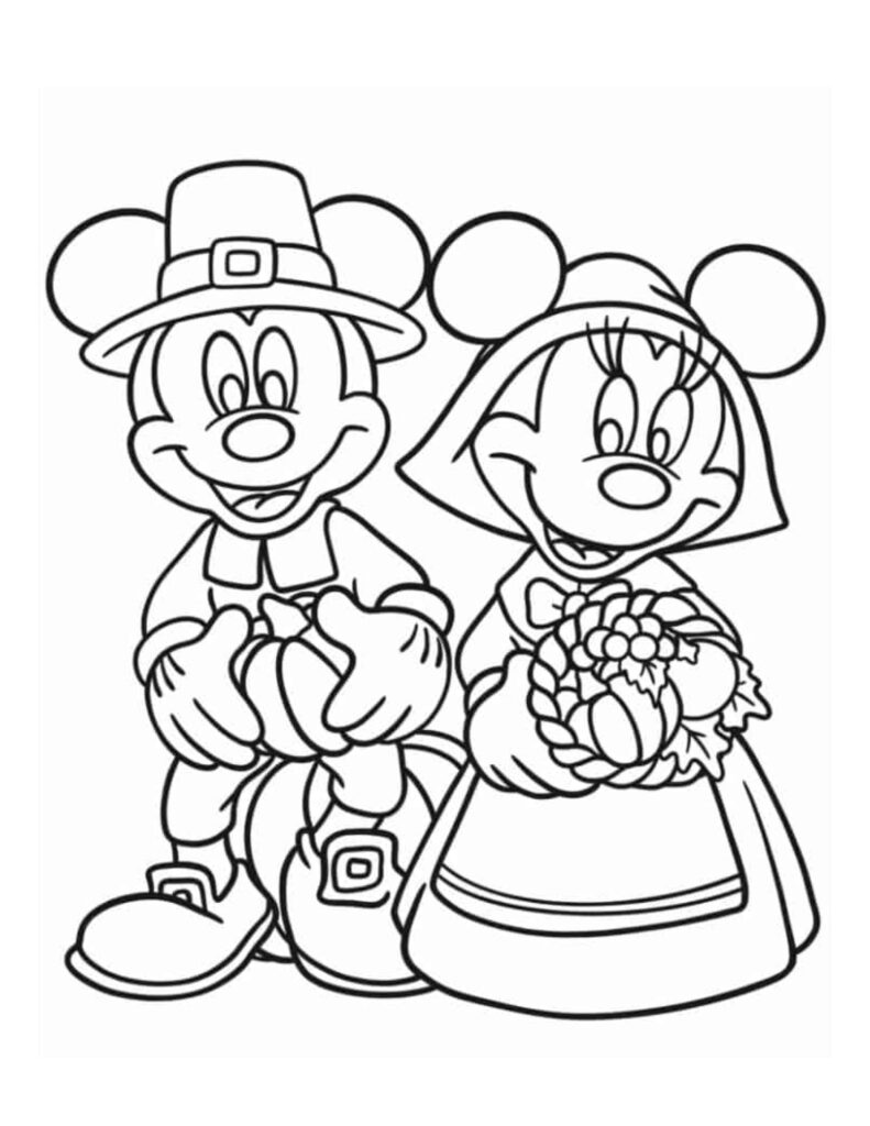 Free print disney thanksgiving coloring pages