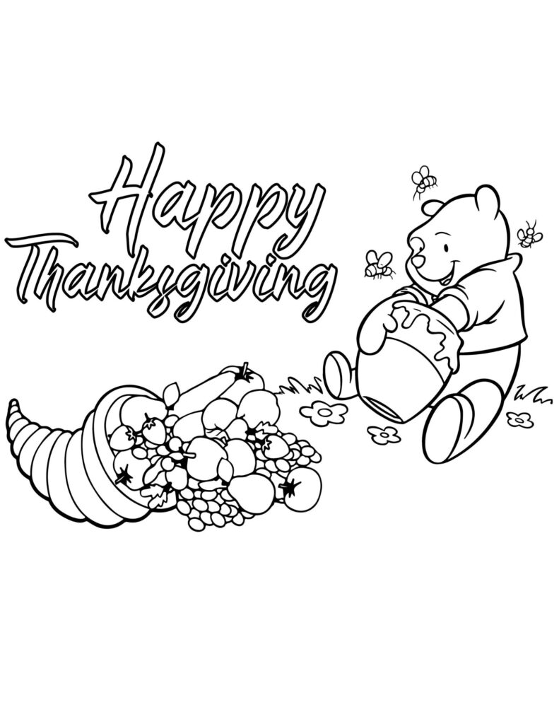 Free download and print disney thanksgiving coloring pages