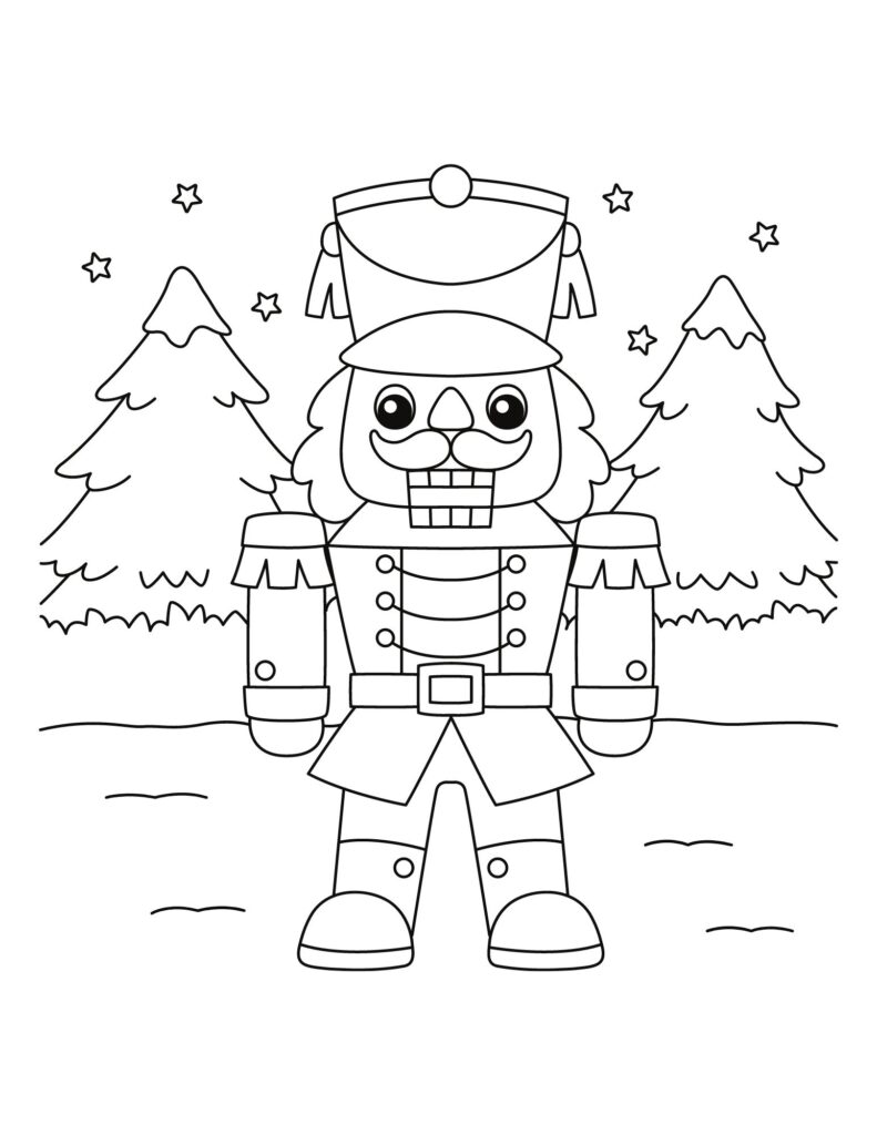 christmas tree coloring page free printable