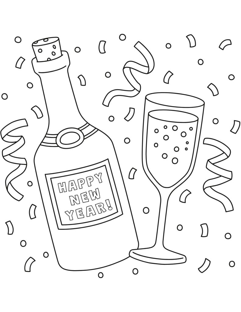 Happy New Years Coloring Pages