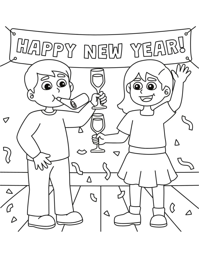 Happy New Years Coloring Pages