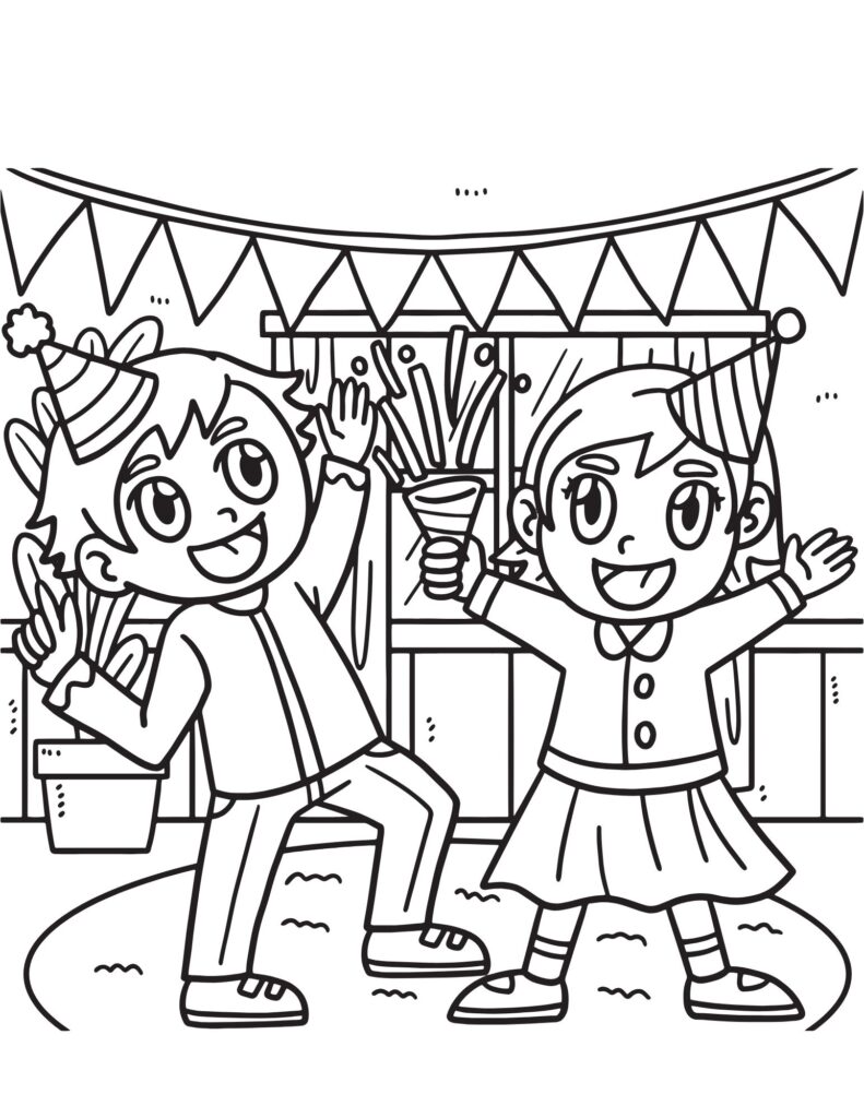 Happy New Years Coloring Pages