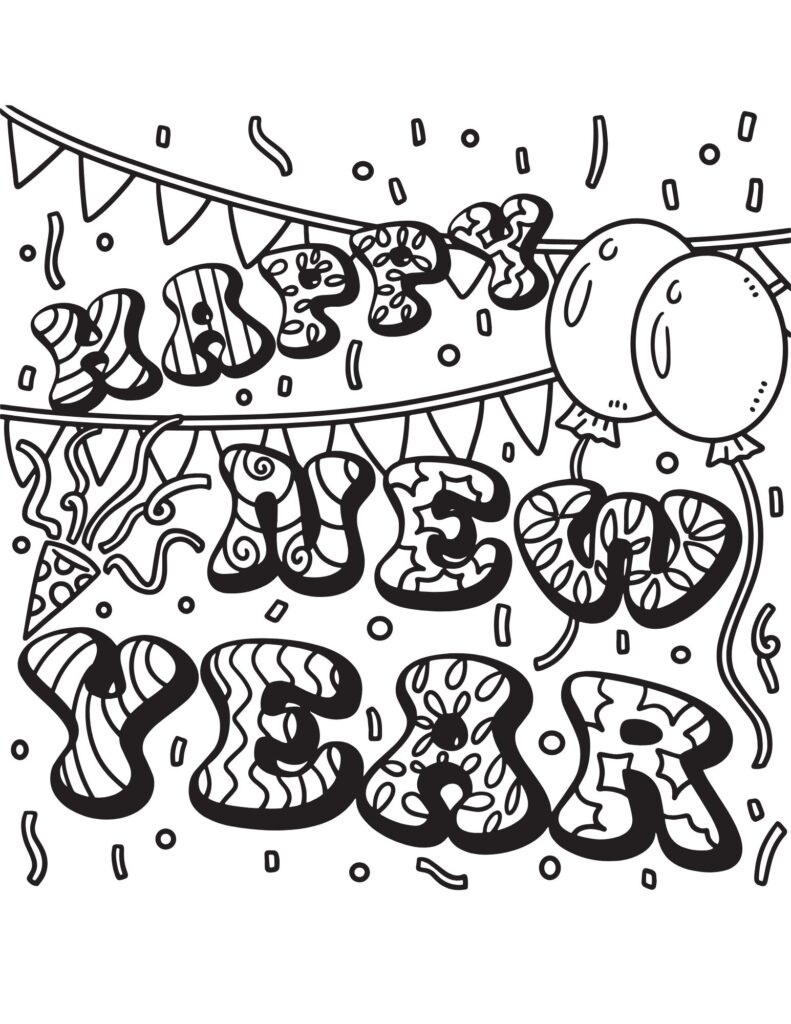 Happy New Years Coloring Pages