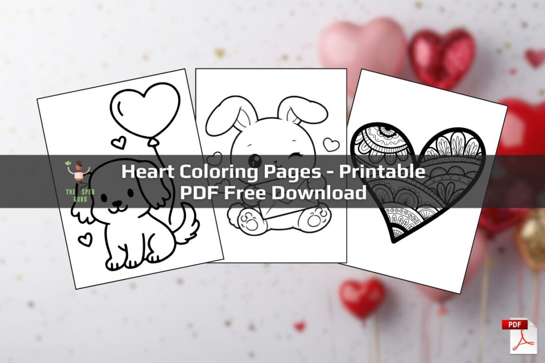 Heart Coloring Pages - Printable PDF Free Download