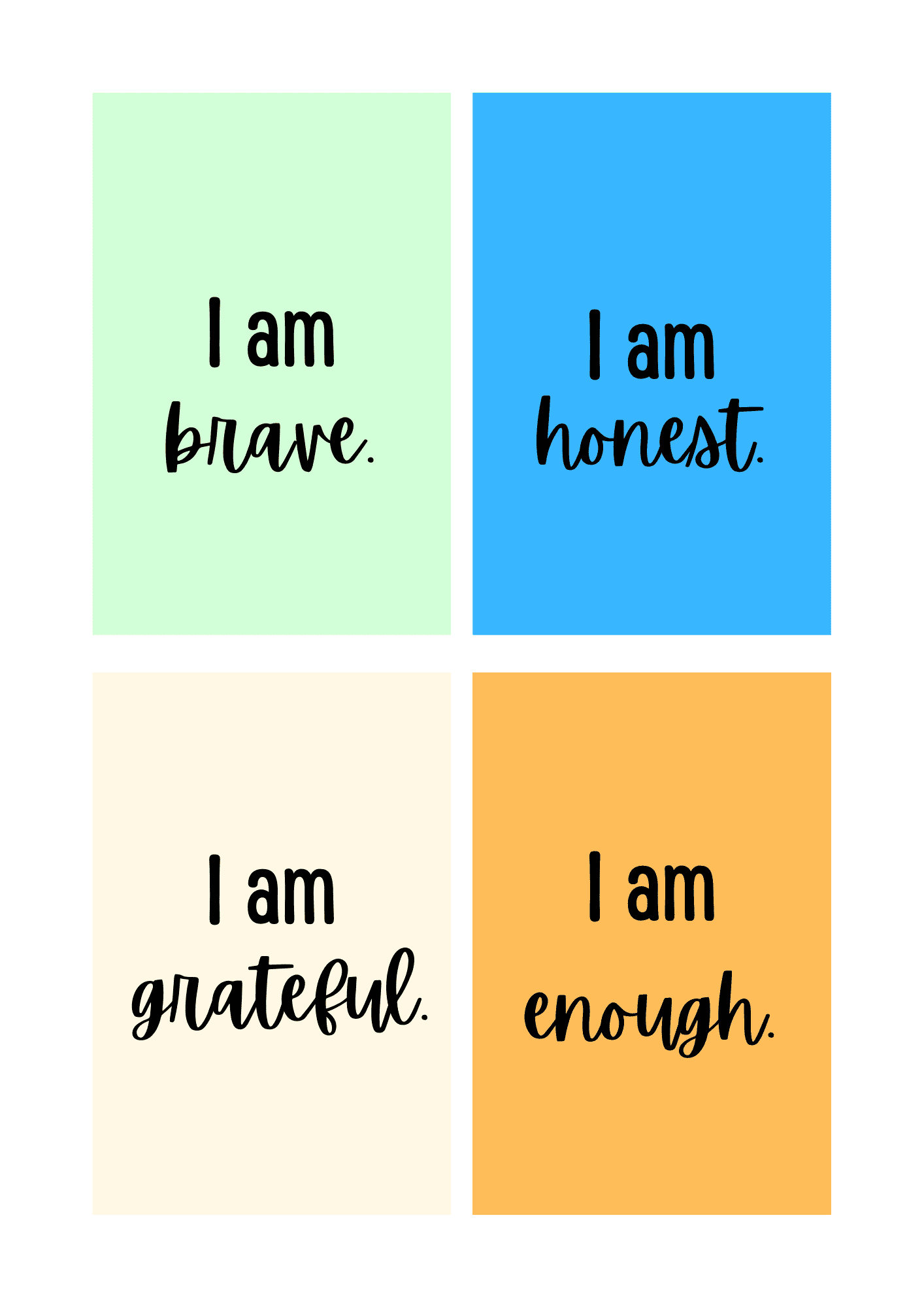 affirmation cards for kids