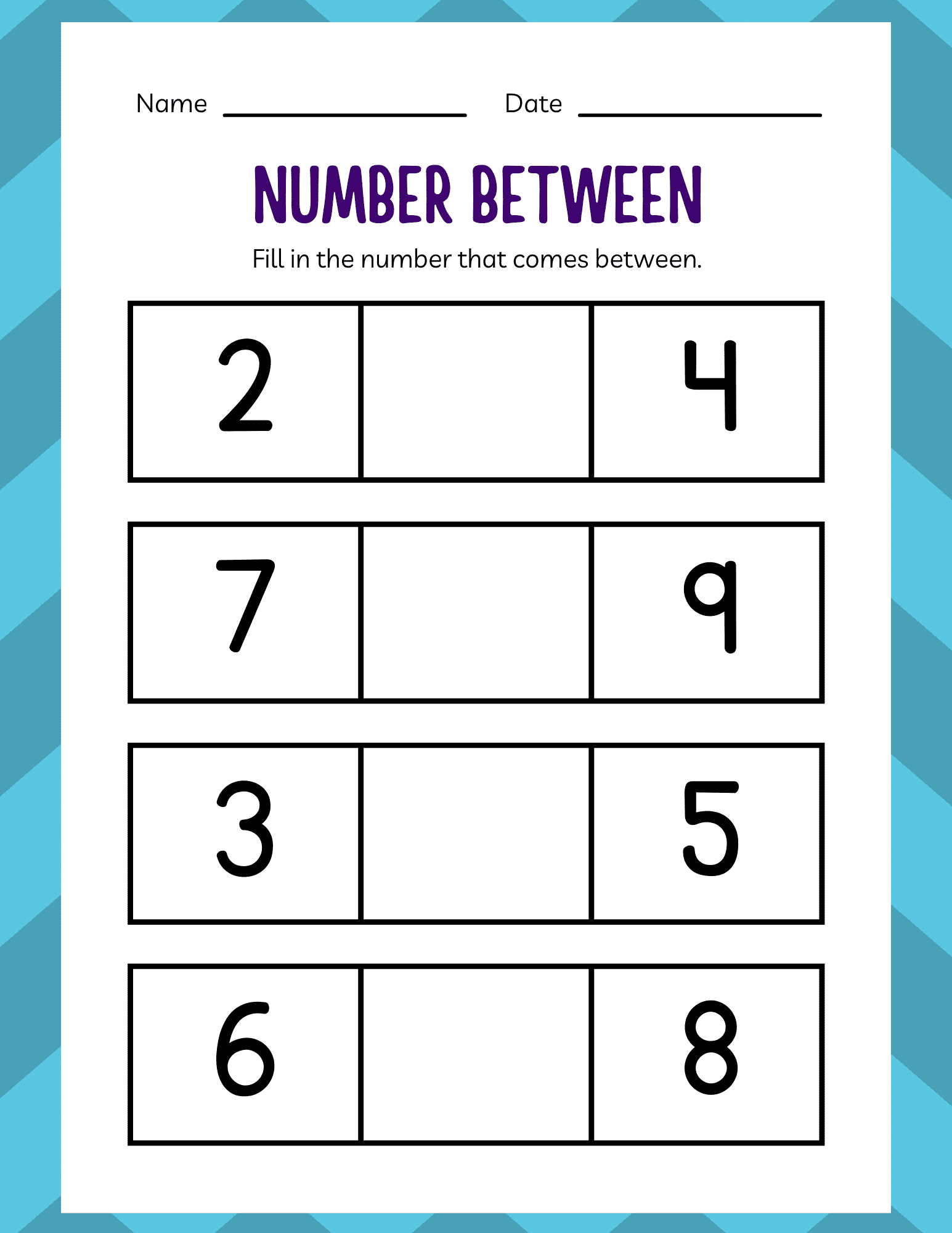 number tracing for preschool