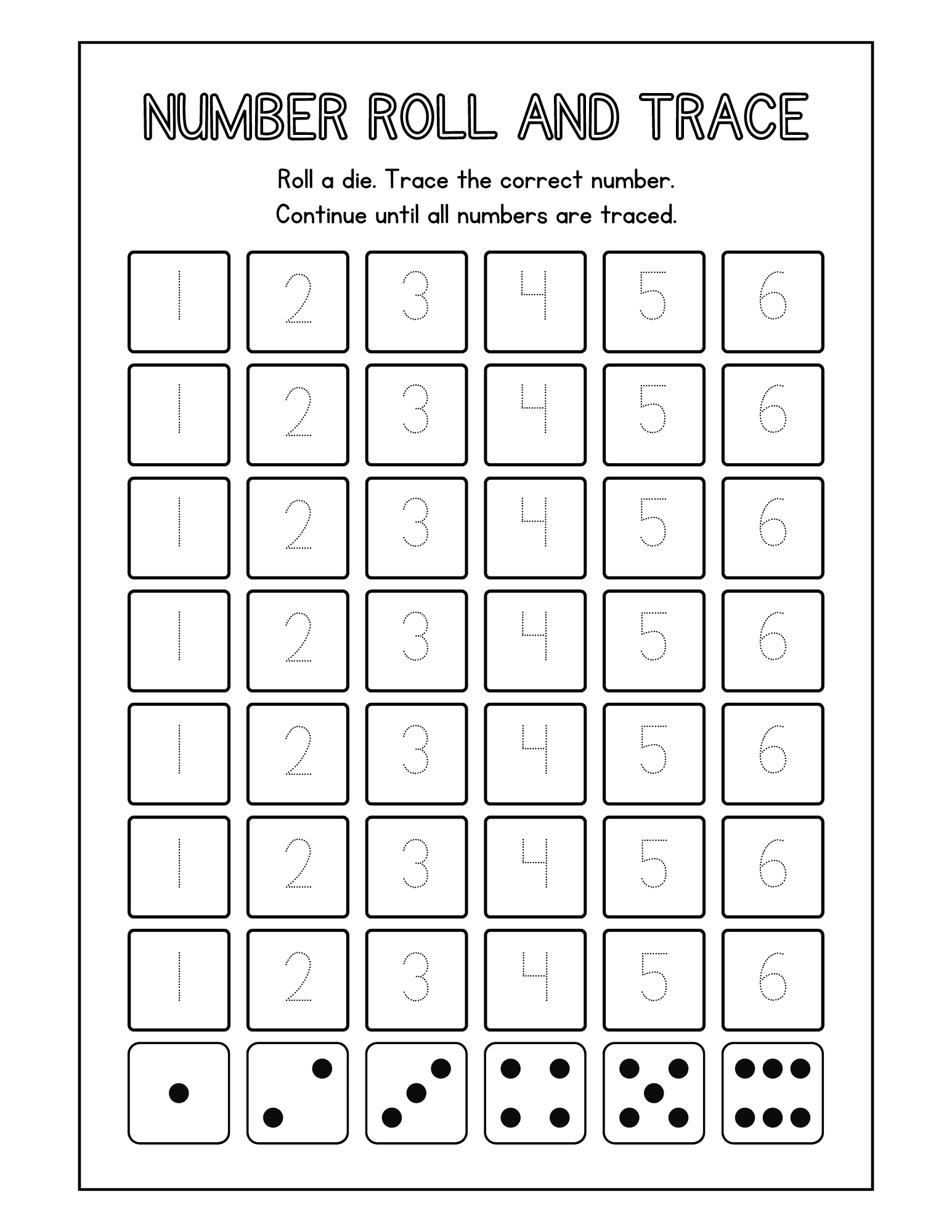 number tracing for preschool